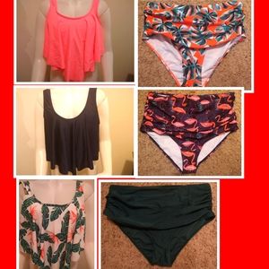 3 high waisted Tankini's w/ built in bra